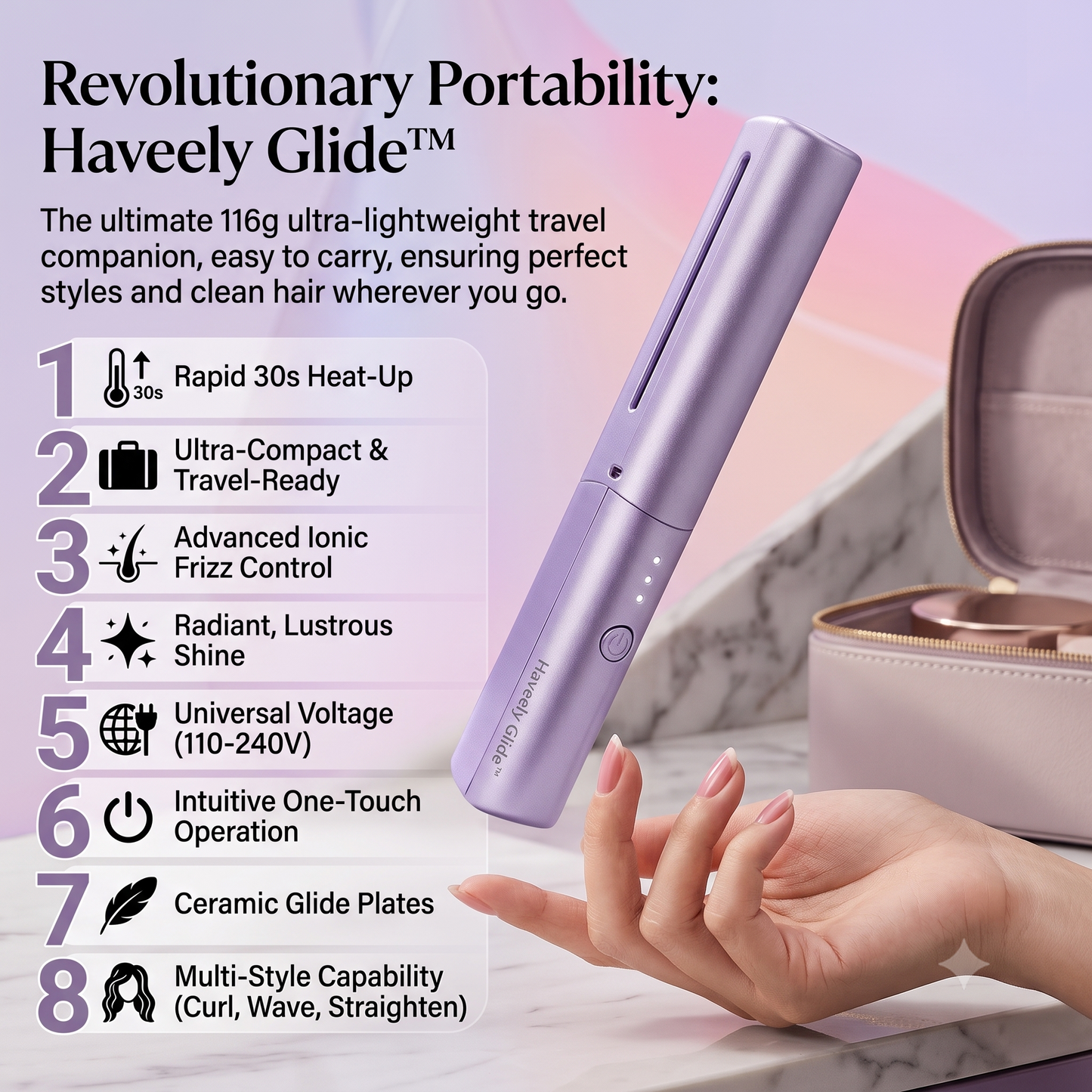 Haveely Glide™ | Portable Cordless Hair Styler